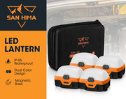 San Hima 4x Dual Colour Camp Light LED Lantern with Inbuilt Lithium Battery