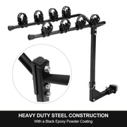 4 Bicycle Carrier Bike Car Rear Rack 2" Towbar Steel Foldable Hitch Mount