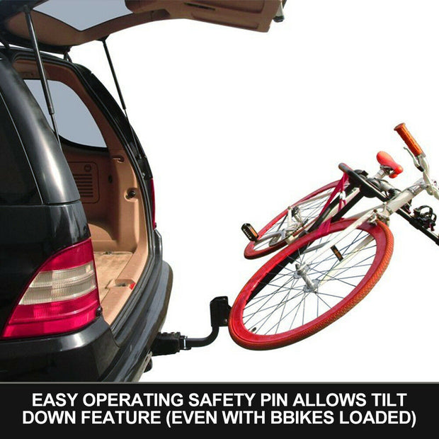 4 Bicycle Carrier Bike Car Rear Rack 2" Towbar Steel Foldable Hitch Mount