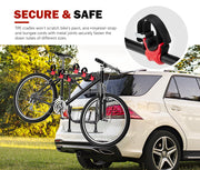 FIERYRED 3 Bike Rack Carrier Car Rear Universal Trunk Foldable