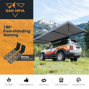 San Hima 180 Degree Awning Free Standing Car Camping 4x4 Awning With L Brackets