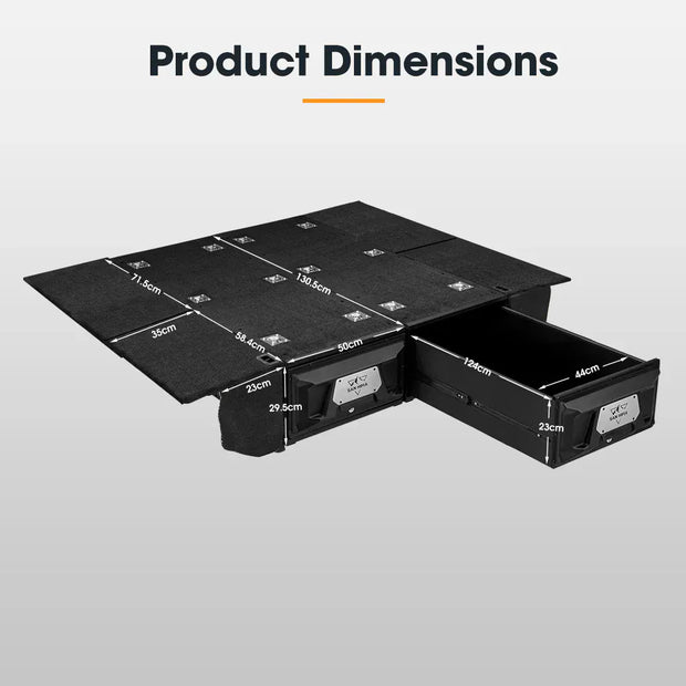San Hima 1300mm 4WD Rear Drawer System – Dual Drawers + DIY Wing Kit ...