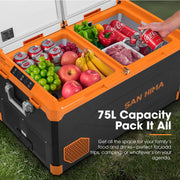 San Hima 75L Portable Camping Fridge Freezer Dual Zone