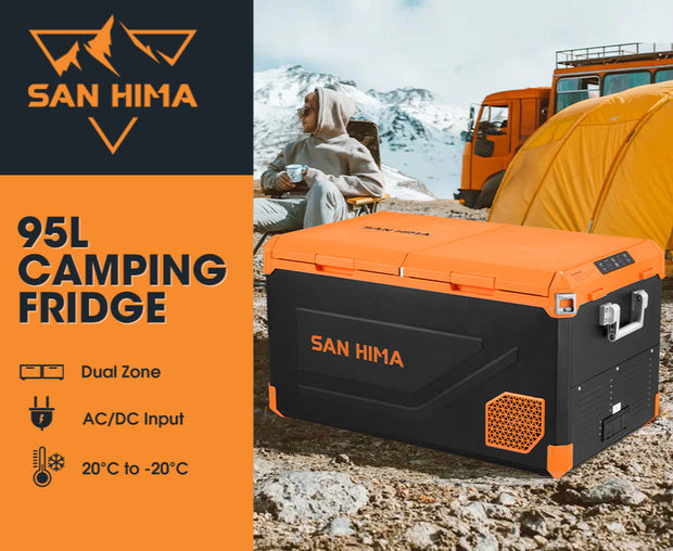 San Hima 95L Portable Camping Fridge Freezer Dual Zone