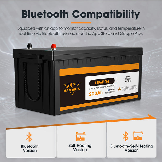 San Hima 12V 200Ah Lithium Iron Phosphate Battery + 12V Control Box With Fuse