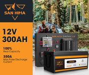 San Hima 12V 300Ah Lithium Iron Phosphate Battery + 12V Control Box With Fuse