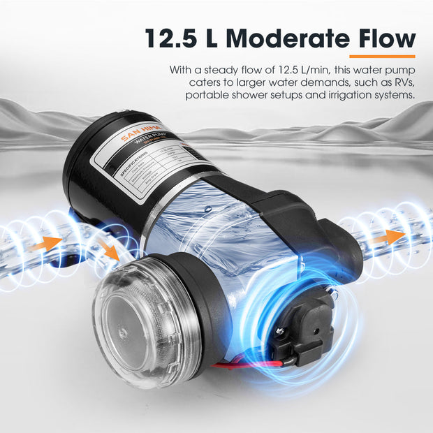 San Hima 12V Water Pump 12L/min Pressure Self Priming