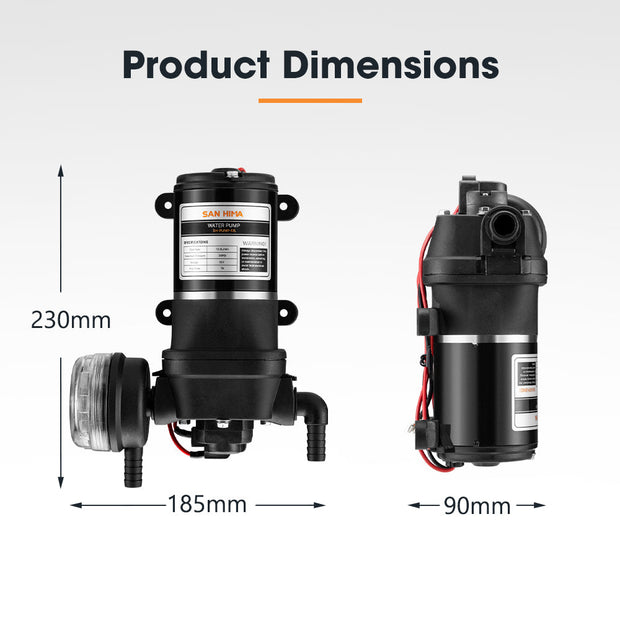 San Hima 12V Water Pump 12L/min Pressure Self Priming