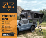 San Hima Jervis Rooftop Tent Hardshell With Ladder + Universal Ute Tub Rack