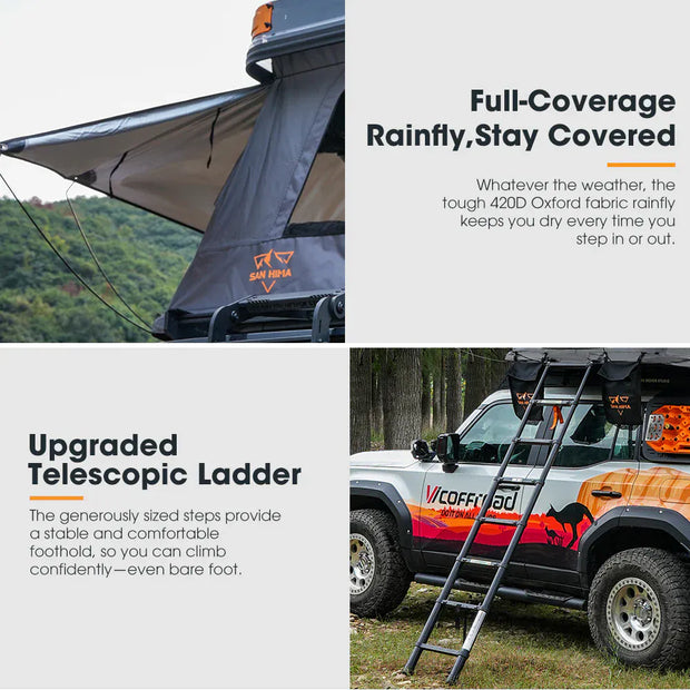 San Hima Kosci E-rise Electric Rooftop Tent Hardshell Automatic RTT