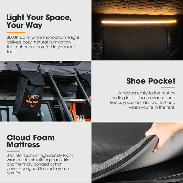 San Hima Kosci E-rise Electric Rooftop Tent Hardshell Automatic RTT