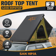 San Hima Kalbarri Lite Rooftop Tent Hardshell With Ladder Green Camping 4x4 4WD