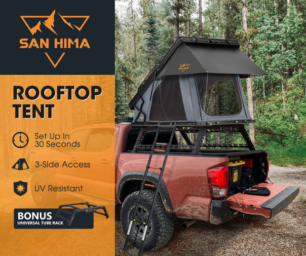 San Hima Kalbarri X Rooftop Tent Hardshell With Ladder + Universal Ute Tub Rack