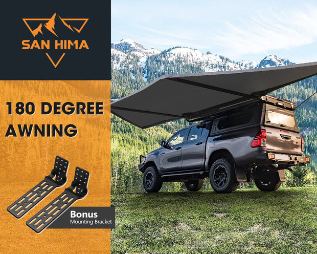 San Hima 180 Degree Free-Standing Awning With "L" Bracket 600D Double-Ripstop