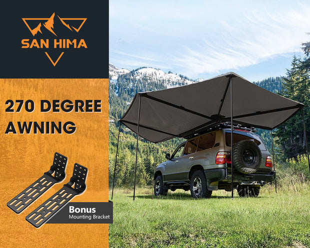 San Hima 270 Degree Free-Standing Awning With "L" Bracket 600D Double-Ripstop