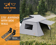 San Hima 270 Degree Awning With Side Wall Free-Standing Extension + "L" Bracket