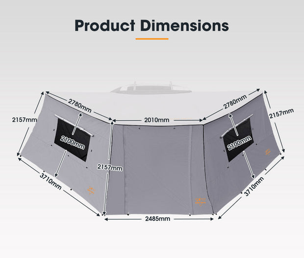 San Hima Side Walls for 180 Degree Free-Standing Awning