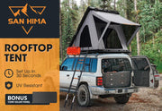 San Hima Kalbarri Roof Top Tent Hardshell With Roof Rack + 120W Solar Panel