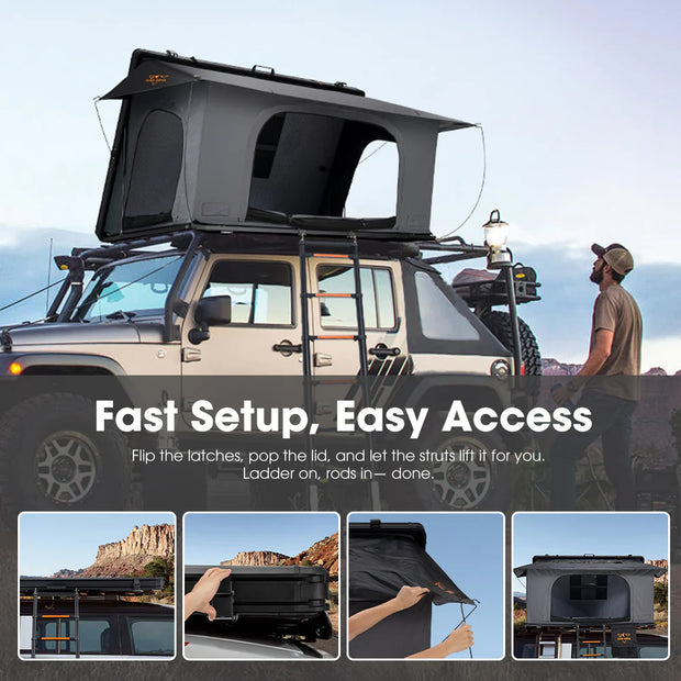 San Hima Kalbarri Side Rooftop Tent Hardshell Waterproof With Ladder Camping 4WD