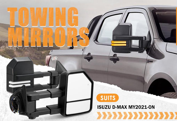 San Hima Extendable Towing Mirrors for Isuzu MU-X MY2021-Current