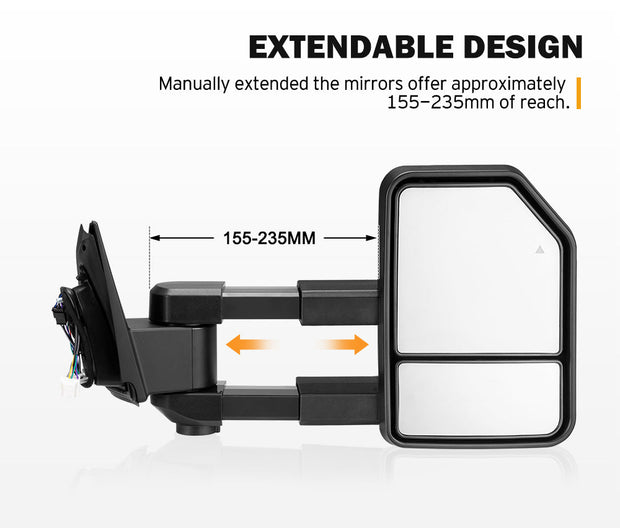 San Hima Extendable Towing Mirrors for Isuzu MU-X MY2021-Current