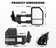 San Hima Extendable Towing Mirrors for Isuzu MU-X MY2021-Current
