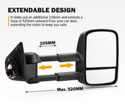 San Hima Extendable Towing Mirrors Gen1 For Isuzu D-MAX DMAX 2020/08-ON