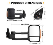 San Hima Extendable Towing Mirrors For Isuzu D-MAX DMAX 2020/08-ON