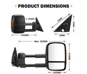 San Hima Pair Extendable Towing Mirrors For Nissan Patrol Y62 2013-Current