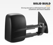 San Hima Pair Extendable Towing Mirrors For Volkswagen Amarok 2009-On