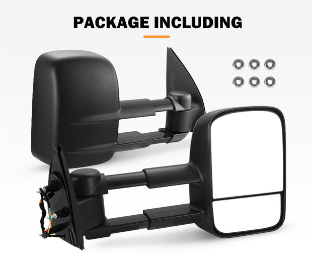 San Hima Pair Extendable Towing Mirrors For Volkswagen Amarok 2009-On