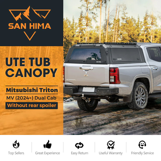 San Hima UTE Tub Canopy For Mitsubishi Triton MV 2024-On Dual Cab Without Rear Spoiler