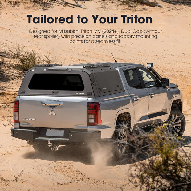 San Hima UTE Tub Canopy For Mitsubishi Triton MV 2024-On Dual Cab Without Rear Spoiler