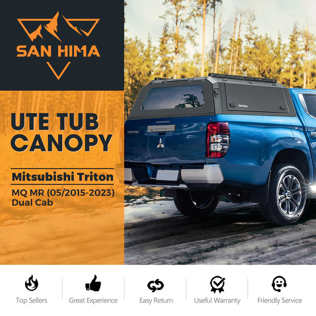 San Hima UTE Tub Canopy For Mitsubishi Triton MQ MR 05/2015-2023 Dual Cab