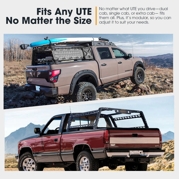 San Hima Universal Ute Tub Rack 3mm Powder Coated Steel Adjustable Height Width