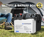 12V 135Ah AGM Deep Cycle Battery Portable Sealed Marine + Battery Box