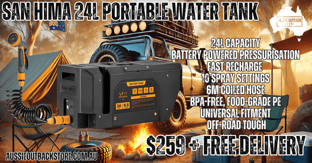 San Hima 24L Portable Water Tank – Battery Powered Pressurised System