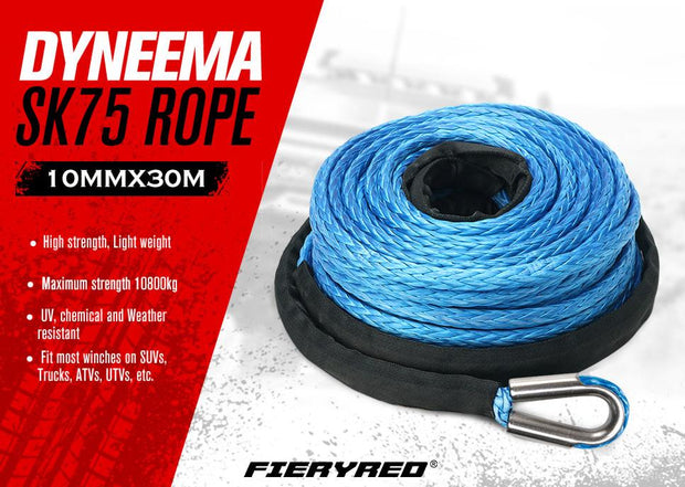 Winch Rope 10MM x 30M Dyneema SK75 Synthetic Rope