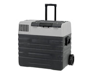 52L Brass Monkey Portable Fridge or Freezer with Solar Charger Board plus Handles + Wheels and Supports Removable Battery