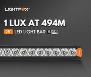 Lightfox Vega Series 28inch LED Light Bar 1 Lux @ 494M IP68 Rating 17,612Lumens