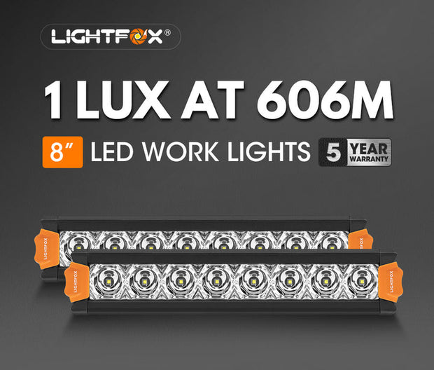 Lightfox Vega Series 8inch LED Light Bar 1 Lux @ 606m IP68 Rating 8,856 Lumens