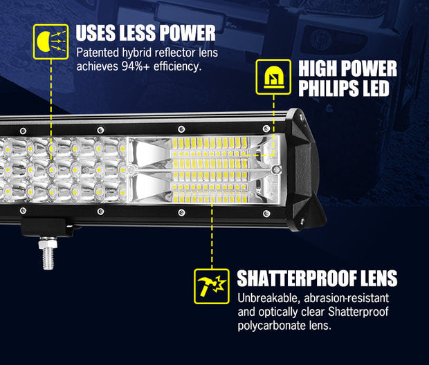 LIGHTFOX 23inch Led Light Bar 1 Lux @ 520M IP68 Rating 9,980 Lumens