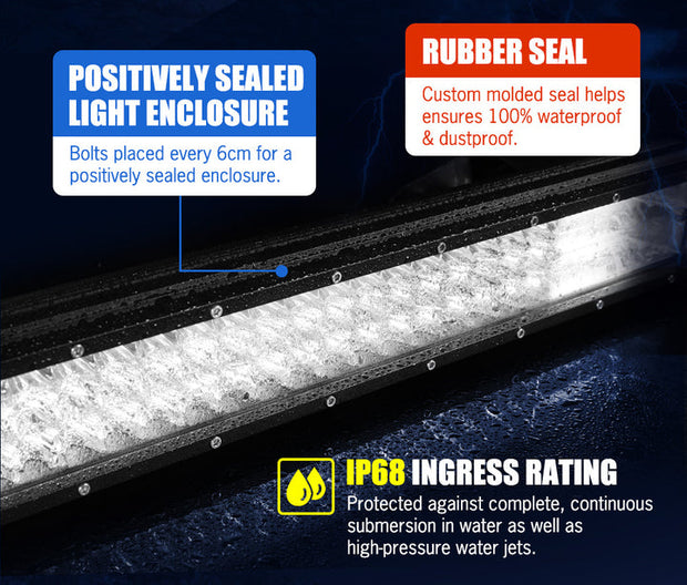 LIGHTFOX 23inch Led Light Bar 1 Lux @ 520M IP68 Rating 9,980 Lumens