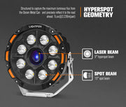 LIGHTFOX 9" Osram Laser LED Driving Lights + 30" LED Light Bar + Wiring Kit