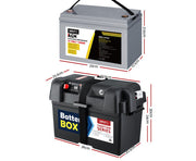 140Ah Deep Cycle Battery & FREE Battery Box 12V AGM Marine Sealed Power