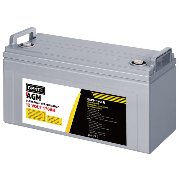 Giantz AGM Deep Cycle Battery 12V 170Ah