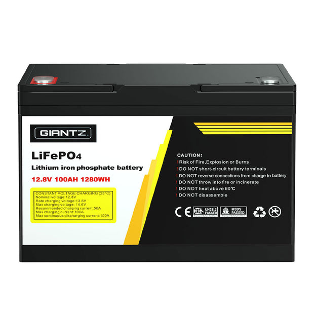 Giantz Lithium Iron Battery 100AH 12.8V LiFePO4