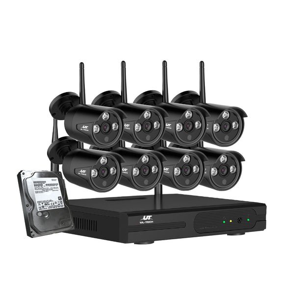 UL-tech Wireless CCTV Home Security Camera System WIFI Outdoor 8CH 3MP NVR 4TB