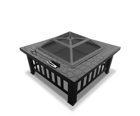 Fire Pit BBQ Table Grill Outdoor Garden Wood Burning Fireplace Stove