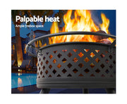 Fire Pit BBQ Grill Smoker Portable Outdoor Fireplace Patio Heater Pits 30"